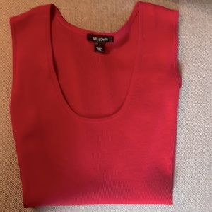 St. John ribbed sleeveless sweater, cranberry color. Gorgeous, size Large